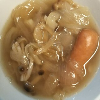 玉ねぎとソーセージのスープ